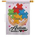 Patio Trasero Autism Awareness Support 28 x 40 in. Dbl-Sided Vertical House Flags for Decoration Banner Garden PA4061167